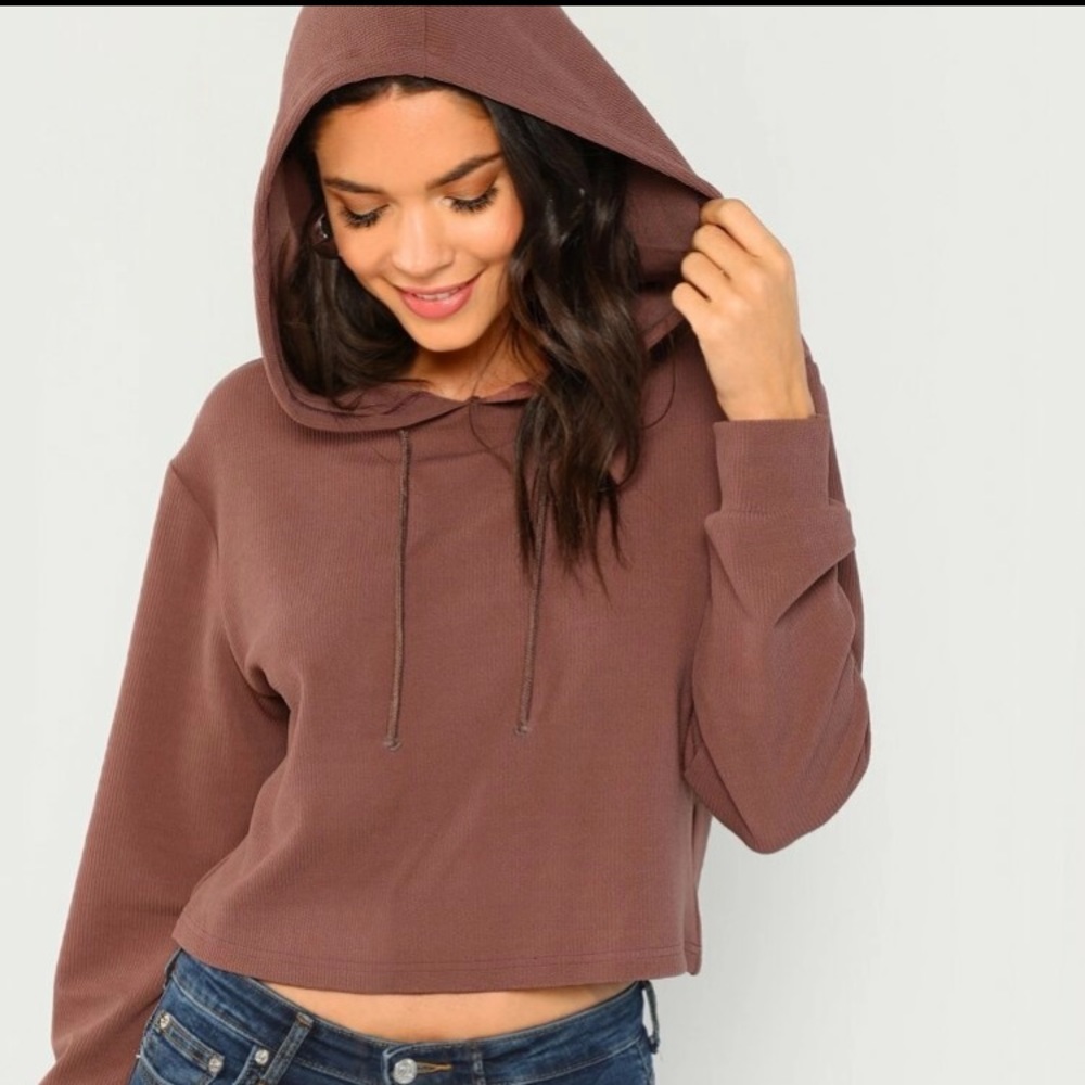 Drawstring Cutoff Hoodie - Picture 5 of 5